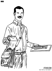Indian Postman Coloring Page