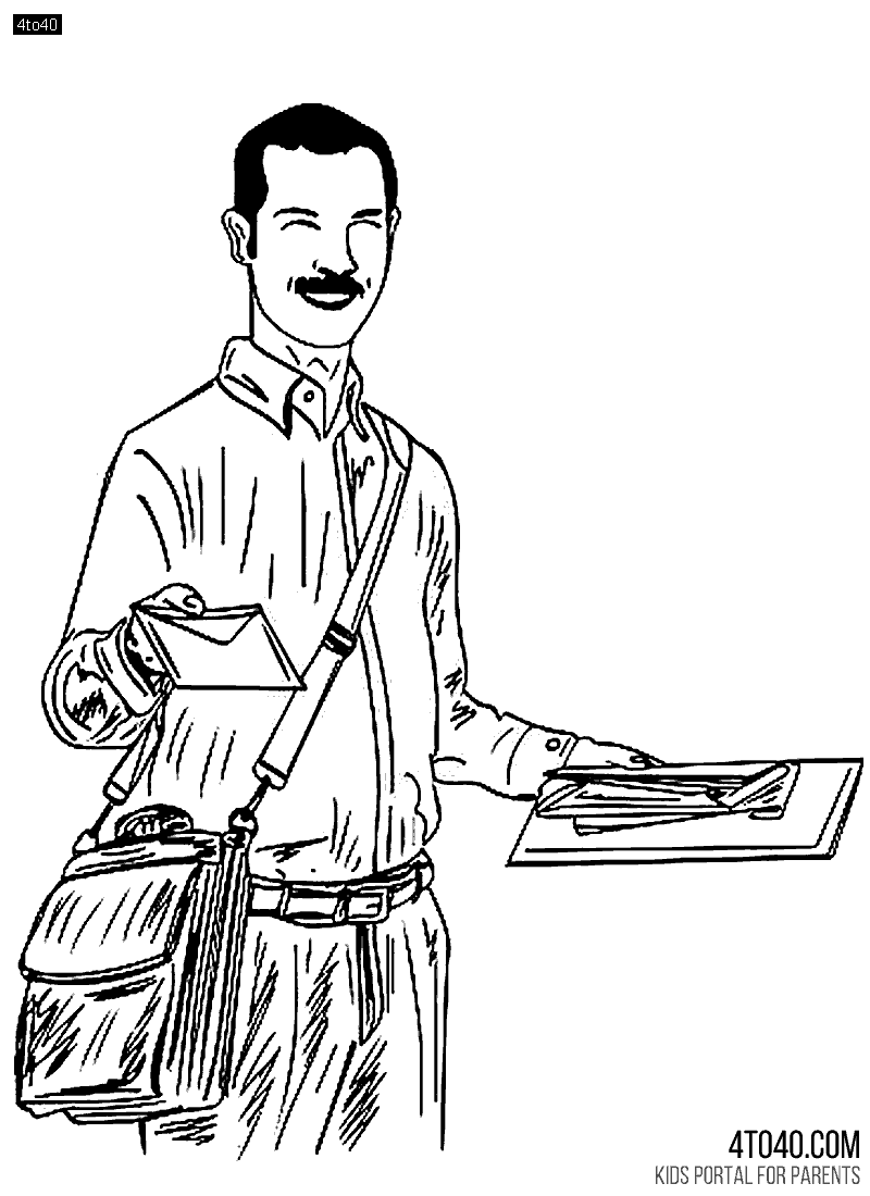 Indian Postman Coloring Page