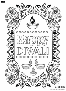 Diwali Invitation Banner Color Page