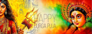 Durga Puja, also known as Durgotsava or Sharadotsava - Social Media Banner Poster