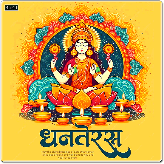 May the divine blessings of Lord Dhanvantari bring good health and wellbeing Greeting Card