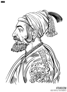 Chhatrapati Shivaji Maharaj Line Art for coloring