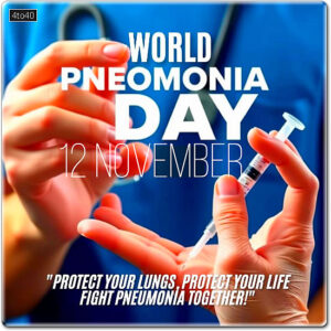 World pneumonia day social media picture message card