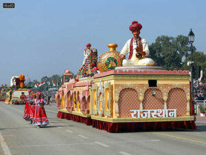 Rajasthan State 2026 Republic Day Tableaux - Theme: Golden Touch of the Desert - Bikaner Gold Art (Usta Art)