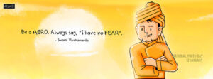 Swami Vivekananda Birthday - 12 January National Youth Day Banner Poster