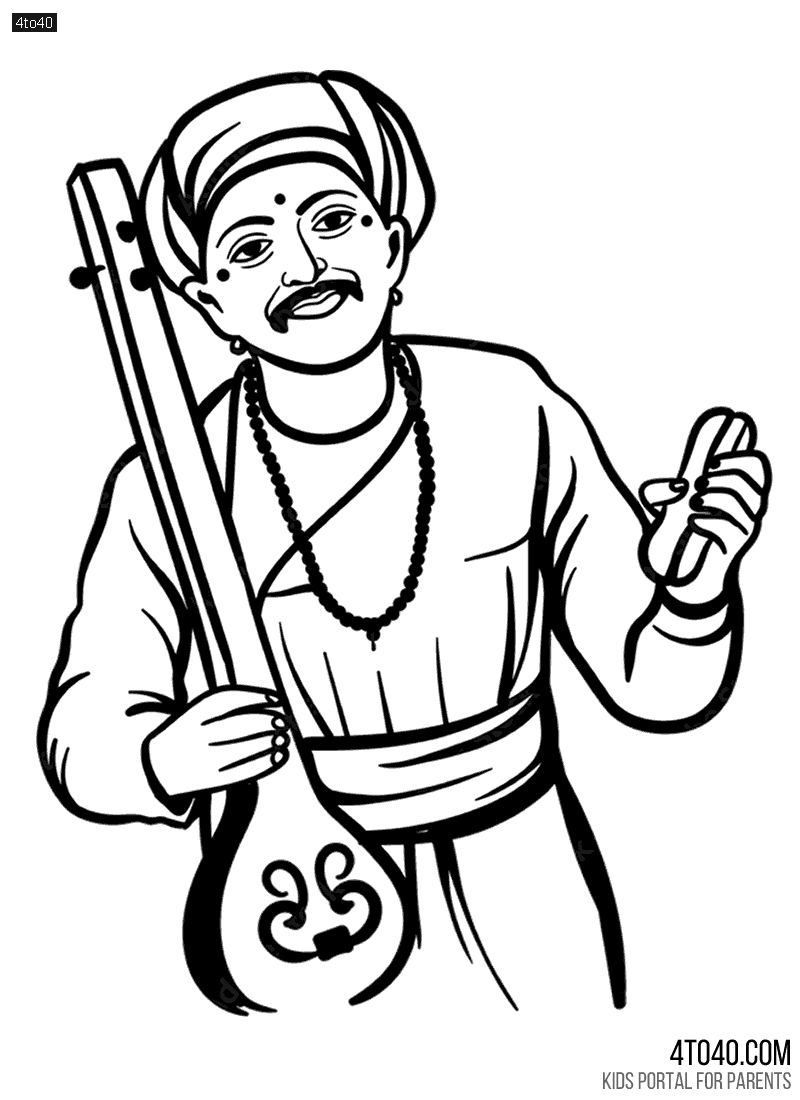 Color Sketch of Sant Tukaram Maharaj