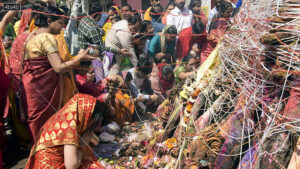 In Gurugram, devotees also engaged in the ritual of Holika Dahan, celebrated on the eve of Holi, where an effigy is burnt to signify winning over evil forces.
