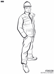 A handdrawn drawing of a site engineer