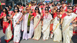 Bengali Kalyan Samiti members participate in 'Prabhat Feri' ahead of 'Poila Baishakh'