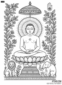 Explore beautiful Mahavir Swami drawings that inspire peace and positivity