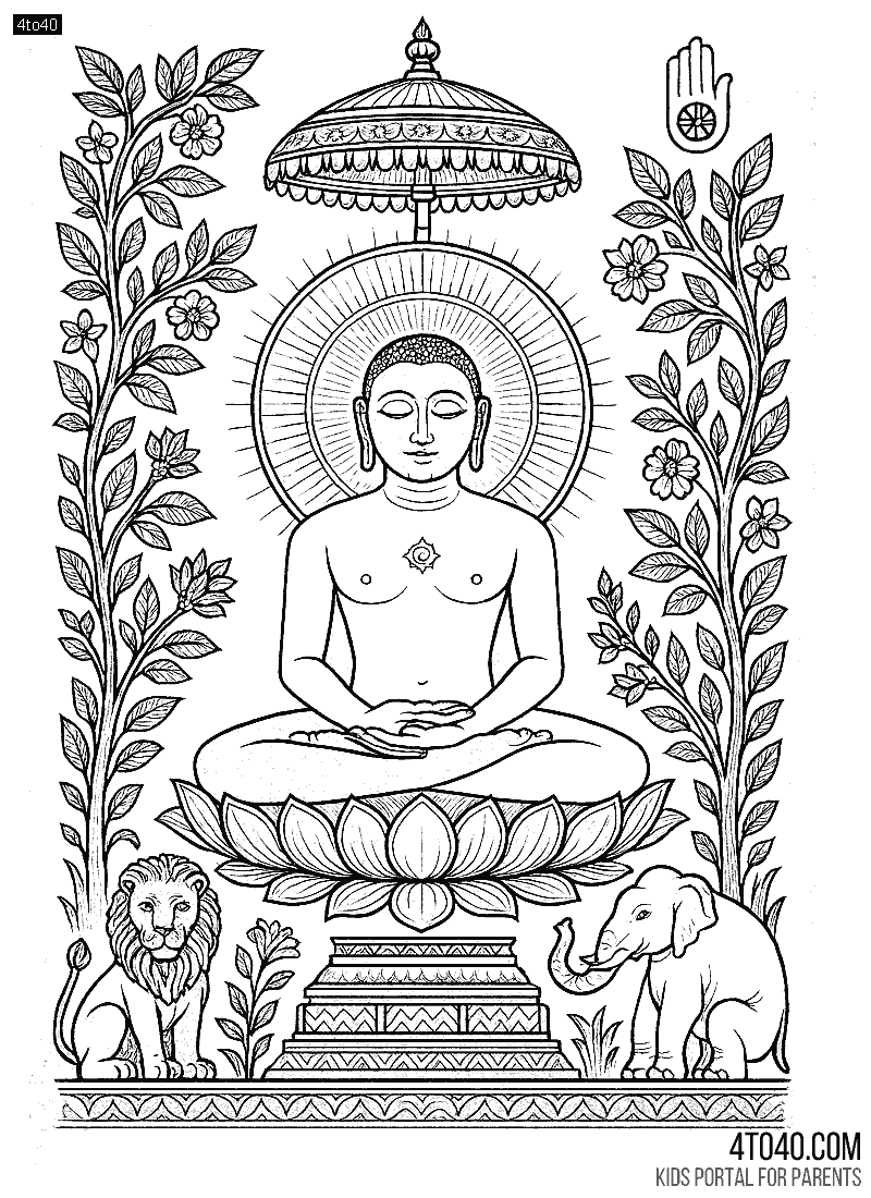 Explore beautiful Mahavir Swami drawings that inspire peace and positivity