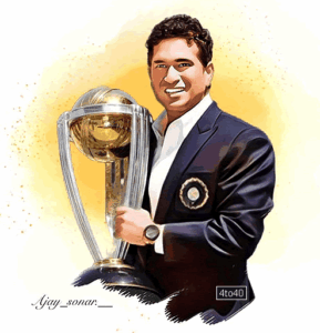Sachin Tendulkar with World Cup