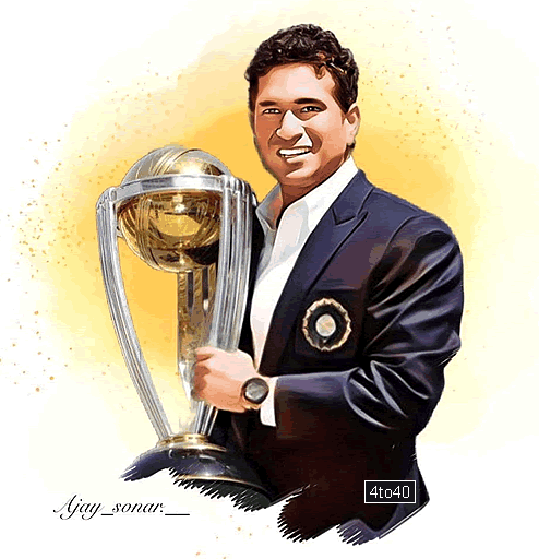 Sachin Tendulkar with World Cup
