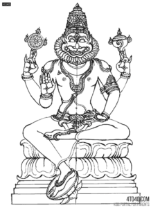 Mahavatar Narsimha coloring sheet for teenagers and adults