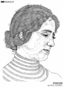 Helen Keller Coloring Page