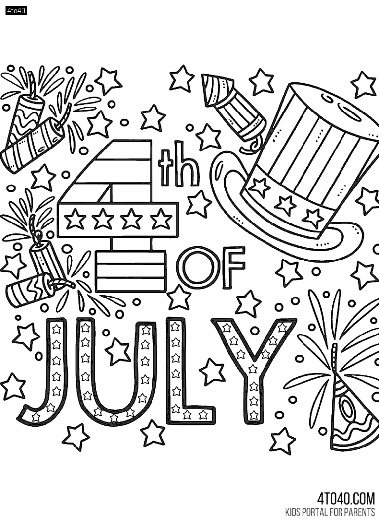 4th of July Independence Day coloring page For Children – Kids Portal ...