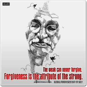 Greeting Card with Gandhi ji Quote For Global Forgiveness Day
