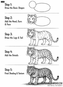Learn how to draw a Bengal Tiger