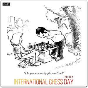 Online Chess Player Funny International Chess Day Greeting Card