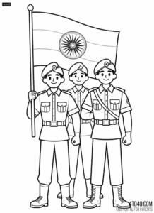 Print and colorize the flag of India 'Tiranga'