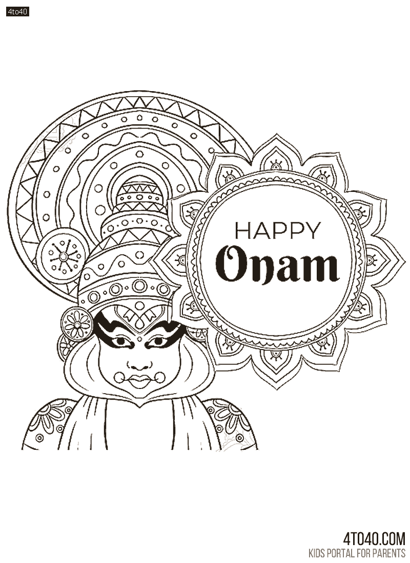 Free printable Onam coloring pages
