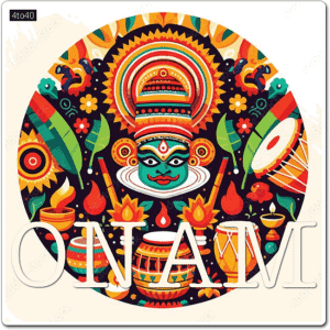 Vibrant Onam celebration greeting