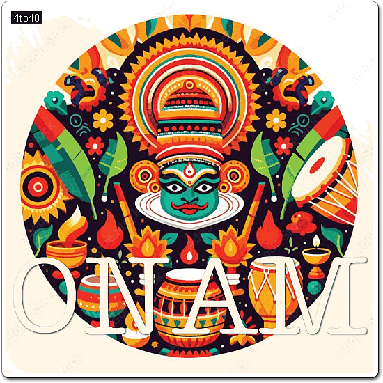 Vibrant Onam celebration greeting