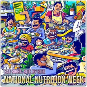 Eat Right, Bite by Bite: National Nutrition Week Social Media Greeting Card