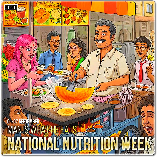 Man is What He Eats: National Nutrition Week Greeting card for Social Media
