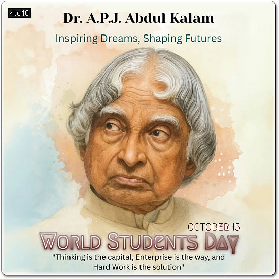 APJ Abdul Kalam Birth Anniversary World Students Day Greeting Card