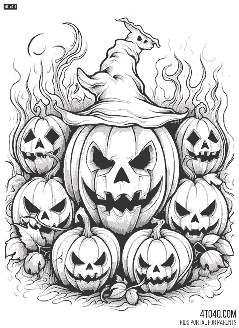 Halloween Coloring Pages for Teenagers and Adults