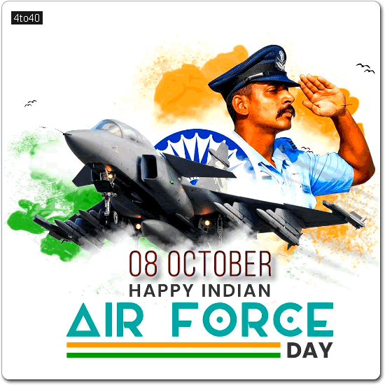 Happy Indian Air Force Day Digital Greeting Card
