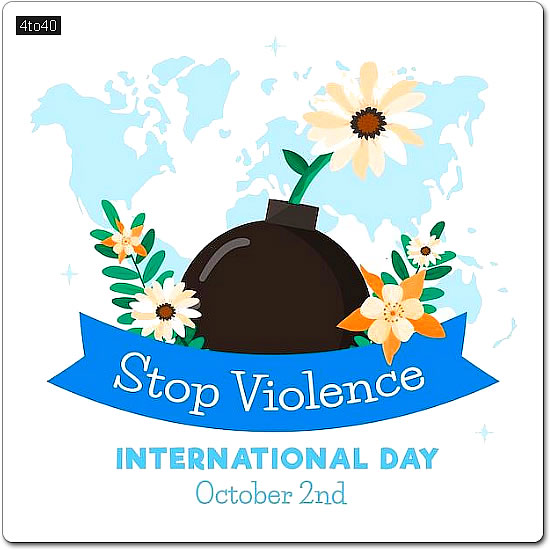 International Day of Non Violence Digital Greeting Card for Social Media