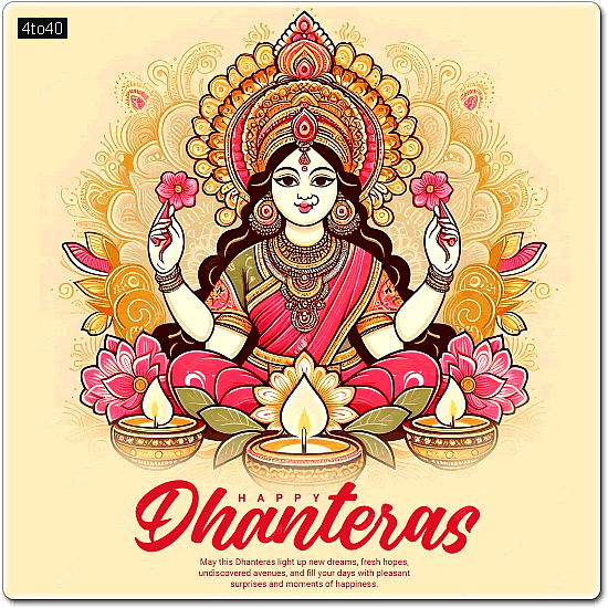 May this Dhanteras light up new dreams, fresh hopes, undiscovered avenues and fill your days with pleasant surprises and moments of happiness