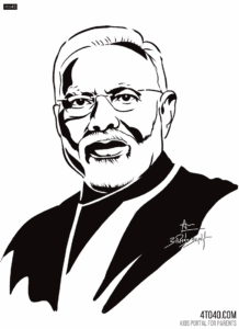 Narendra Modi Coloring Sheet For Students