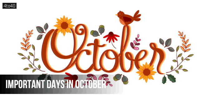 Important Days in October: National and International Dates List