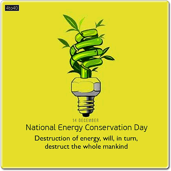 Destruction of energy, will, in turn, destruct the whole mankind - National Energy Conservation Day Greeting Card!