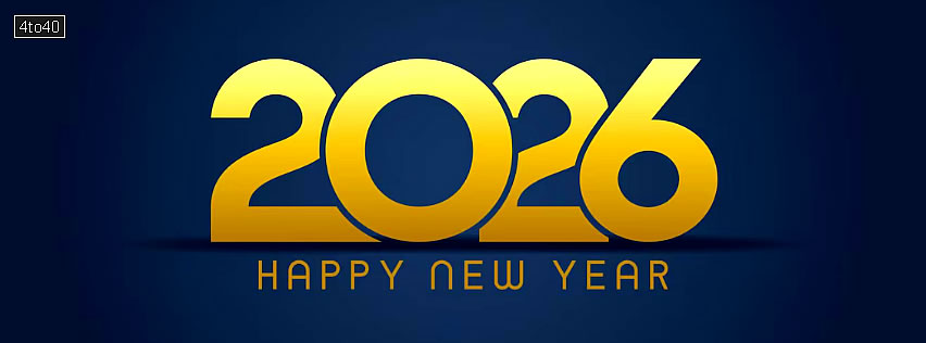 Happy new year banner with minimal text design