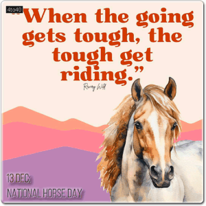 When the going gets tough, the tough get riding