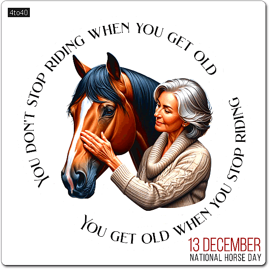 You don't stop riding when you get old - You get old when stop riding!