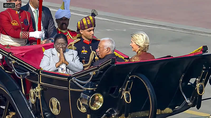 The ceremonial buggy during the 77th Republic day ceremonial parade