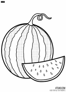 Coloring a watermelon drawing