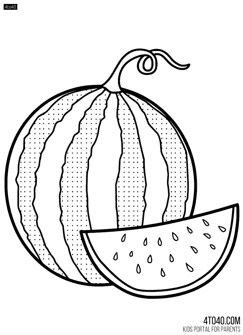 Coloring a watermelon drawing