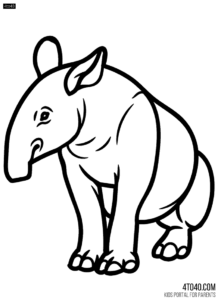 Endangered animal Tapirs coloring page