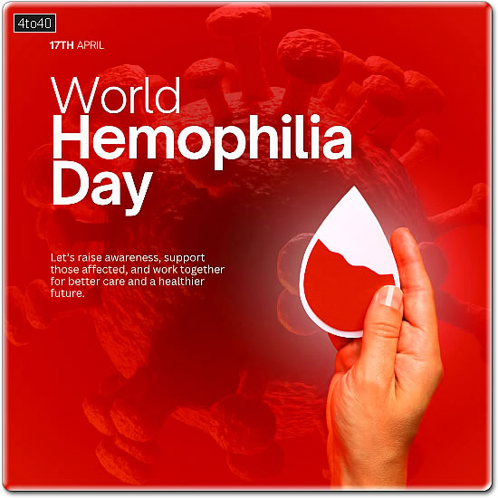 Red and White Modern World Hemophilia Day Greeting Card