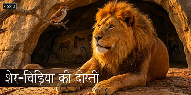 शेर-चिड़िया की दोस्ती: ताकत पर घमंड नहीं करना चाहिए