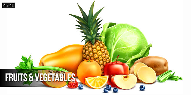 Fruits and Vegetables Coloring Pages For Students and Children