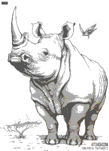 How to color a Rhinoceros in Easy Steps