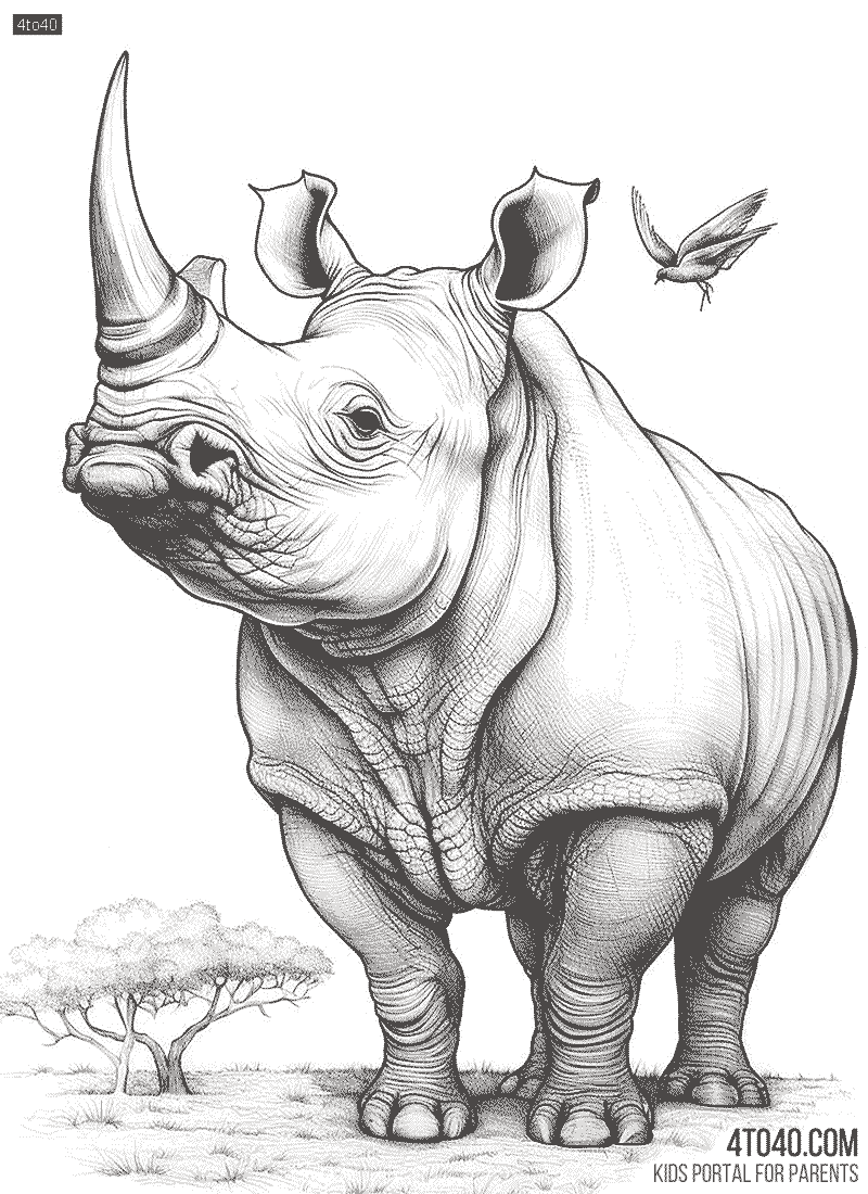 How to color a Rhinoceros in Easy Steps