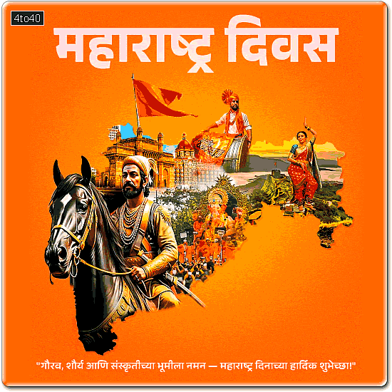 गौरव, शौर्य आणि संस्कृतीच्या भूमीला नमन — महाराष्ट्र दिनाच्या हार्दिक शुभेच्छा! Maharashtra Day Digital Greeting Card